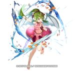  :d ankleband bangs barefoot blush bracelet character_request chiki dress fire_emblem fire_emblem:_monshou_no_nazo fire_emblem_heroes fish floating_hair full_body green_eyes green_hair headpiece holding jewelry long_hair matsui_hiroaki official_art open_mouth pink_dress pointy_ears ponytail short_dress simple_background smile solo standing standing_on_one_leg tropical_fish water watermark white_background wings 