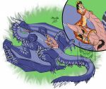  2018 claws cum digital_media_(artwork) dragon drerika fellatio female feral horn male nude oral penis pussy sex simple_background size_difference 