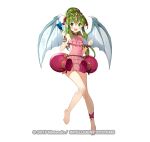  :d ankleband bangs barefoot blush bracelet chiki dress fire_emblem fire_emblem:_monshou_no_nazo fire_emblem_heroes full_body green_eyes green_hair headpiece holding jewelry long_hair looking_at_viewer matsui_hiroaki official_art open_mouth pink_dress pointy_ears ponytail short_dress simple_background smile solo watermark white_background wings 