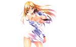  blonde_hair blue_eyes blush breasts kikurage long_hair nipples photoshop undressing wet white 