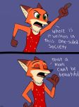  2017 canine clothed clothing comic crossdressing disney dress english_text eyelashes fairly_oddparents fox gem green_eyes jewelry male mammal necklace nick_wilde nickelodeon pearl_(gem) pearls red_fox simple_background skeletonguys-and-ragdolls solo text zootopia 