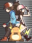  2018 :3 ambiguous_gender clothed clothing female feral group hilbert_(pok&eacute;mon) hilda_(pok&eacute;mon) human looking_at_viewer male mammal nintendo pok&eacute;ball pok&eacute;mon pok&eacute;mon_(species) raichu rairai-no26-chu standing video_games 