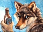  2013 alcohol anthro beer beverage canine fur holding_object kenket mammal smile solo wolf 