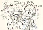  2018 anthro black_nose br&#039;er_fox canine clothed clothing disney fox fur group hat hi_res male mammal nick_wilde simple_background sketch song_of_the_south uochandayo zootopia 