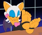  2018 5_toes anthro barefoot bat breasts clothed clothing eyeshadow feet female foot_focus gloves hi_res looking_at_viewer makeup mammal one_eye_closed paladingalahad rouge_the_bat smile soles solo sonic_(series) sorcererlance stirrup toes video_games wings wink 