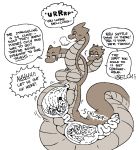  anthro big_breasts breasts dragon female hydra internal monochrome multi_head reptile scalie shyguy9 text vore 