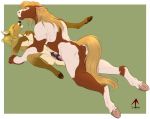  2018 anthro blonde_hair breast_fondling breasts cervine clenched_teeth clitoris digital_media_(artwork) duo equine eyes_closed female fondling hair hand_on_breast hooves horse inkrend lying male male/female mammal missionary_position nude on_back open_mouth penis pussy sex simple_background spread_legs spreading teeth 