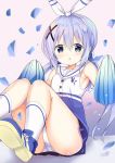  artist_request bangs blue_eyes blue_footwear blush breasts cheerleader chestnut_mouth eyebrows_visible_through_hair gochuumon_wa_usagi_desu_ka? hair_ornament hairband kafuu_chino light_blue_hair long_hair looking_at_viewer miniskirt open_mouth panties pleated_skirt pom_poms sailor_collar shoes sitting skirt sleeveless small_breasts sneakers socks solo source_request twintails underwear white_hairband white_legwear white_panties white_sailor_collar x_hair_ornament 