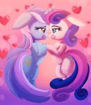  &lt;3 2018 amber_eyes blue_eyes bonbon_(mlp) cute cutie_mark duo earth_pony equine eye_contact eyebrows eyelashes female female/female feral floppy_ears friendship_is_magic gradient_background green_hair hair half-closed_eyes hand_holding hi_res hooves horn horse love lyra_heartstrings_(mlp) mammal multicolored_hair my_little_pony nude pink_background pony purple_hair side_view simple_background smile thediscorded two_tone_hair unicorn white_hair 