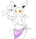  ambiguous_gender anthro big_breasts bikini blush breasts clothed clothing duo eye_patch eyewear fan_character female feral fully_clothed harley haunteon lumihanta murkrow nintendo orange_eyes pok&eacute;mon pok&eacute;mon_(species) simple_background swimsuit two_piece video_games white_background yellow_eyes 