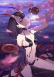  :d artist_name bangs barefoot black_hair black_panties bottle breasts fang fate/grand_order fate_(series) hair_ornament heart horns open_mouth outdoors panties purple_eyes revealing_clothes sake_bottle short_hair shuten_douji_(fate/grand_order) sidelocks sitting small_breasts smile solo underwear wariza yeh_(354162698) 