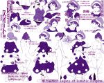  angry blob book commentary_request crying crying_with_eyes_open doremy_sweet dream_soul dress expressions happy hat highres hiyuu_(flying_bear) long_hair monochrome nightcap nude pom_pom_(clothes) purple tail tail_wrap tapir_tail tears touhou translation_request underwear 