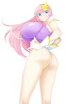  1girl artist_request ass blue_eyes breasts gloves gundam gundam_seed gundam_seed_destiny hair_ornament highleg huge_breasts leotard long_hair looking_at_viewer meer_campbell pink_hair shiny shiny_clothes shiny_hair shiny_skin smile solo star star_hair_ornament thong_leotard very_long_hair 