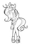  2018 breasts cleavage clothed clothing darkhazard equine feathered_wings feathers feet female fluttershy_(mlp) footwear friendship_is_magic hair hi_res long_hair mammal my_little_pony pegasus solo wings 