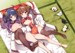  :t ahoge anchor_hair_ornament animal anklet asymmetrical_legwear azur_lane barefoot black_hair black_panties breasts brown_hair brown_legwear china_dress chinese_clothes closed_mouth commentary_request dress fingernails fur-trimmed_jacket fur_trim futon hair_ornament hairband hairpods highres indoors jacket jewelry long_hair long_sleeves looking_at_viewer lying medium_breasts mojarin_(kihara_mojarin) multiple_girls ning_hai_(azur_lane) nipples no_shoes off_shoulder on_back on_bed panda panties panties_removed ping_hai_(azur_lane) pout puffy_long_sleeves puffy_sleeves purple_dress red_dress red_eyes short_sleeves side-tie_panties sidelocks single_thighhigh sleeves_past_fingers sleeves_past_wrists small_breasts soles tatami thighhighs twintails underwear untied untied_panties very_long_hair white_hairband white_jacket white_panties 