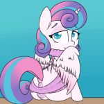  &lt;3 &lt;3_eyes 2017 9volt aged_up animal_genitalia animal_pussy anus bedroom_eyes blue_background blue_eyes blue_hair butt clothed clothing cute dock edit equine equine_pussy eyebrows eyelashes feathers female feral flurry_heart_(mlp) friendship_is_magic hair half-closed_eyes hooves horn ineffective_clothing looking_at_viewer looking_back mammal multicolored_hair my_little_pony pink_feathers puffy_anus purple_hair pussy rear_view seductive simple_background sitting smile solo sweater two_tone_hair virgin_killer_sweater winged_unicorn wings 