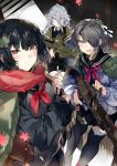  :d announcement_celebration assault_rifle baggy_clothes bangs black_hair black_legwear black_serafuku blue_eyes blue_neckwear blush braid camouflage_jacket cherry_blossoms closed_mouth collared_shirt commentary_request eyebrows_visible_through_hair eyepatch girls_frontline grey_eyes grey_hair gun hair_between_eyes hair_ornament highres holding holding_gun holding_weapon jacket karei long_hair long_sleeves looking_at_viewer machine_gun messy_hair multiple_girls neckerchief necktie official_art open_mouth pink_neckwear pleated_skirt ponytail red_eyes red_scarf rifle sailor_collar scarf school_uniform serafuku shirt shorts side_braid sidelocks silver_hair skirt sleeveless sleeveless_shirt smile sumitomo_ntk-62 thigh_strap trigger_discipline tsurime type_100_(girls_frontline) type_62_(girls_frontline) v-shaped_eyebrows very_long_hair vest weapon xm8 xm8_(girls_frontline) 