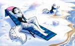  16:10 2018 adira_(twokinds) anthro arthropod barefoot beach black_hair chair chest_tuft child clothed clothing crab crustacean cub daughter digitigrade dress duo eyes_closed feline female feral fluffy fluffy_tail footprints fur grey_fur hair hands_behind_head hi_res ice ice_block ice_cube keidran kneeling leopard lounge_chair lounging maeve_(twokinds) mammal marine mother multicolored_fur navel outside parent seaside sitting skimpy smile snow snow_leopard snowman spots spotted_fur sunbathing swimsuit tom_fischbach tuft twokinds webcomic white_fur white_hair winter young 