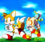 anthro canine chao cheese_the_chao clothing cream_the_rabbit female fox gloves group hi_res japanese_text lagomorph male mammal miles_prower rabbit sonic_(series) text video_games もぐらん 