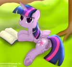  2015 anus book butt clitoral_winking clitoris cutie_mark equine feathered_wings feathers female feral friendship_is_magic fur grass hair horn mammal multicolored_hair my_little_pony outside purple_eyes purple_fur purple_hair pussy shutterflyeqd smile solo tree twilight_sparkle_(mlp) two_tone_hair winged_unicorn wings 