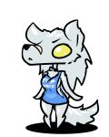  2018 anthro breasts canine clothed clothing digital_media_(artwork) english_text female frown fur grey_fur grey_hair hair limebreaker long_hair mammal simple_background solo standing text velvela white_background wolf yellow_eyes 