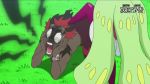  1girl animated animated_gif crossed_arms dark_skin food gen_7_pokemon kaki_(pokemon) plant_girl pokemon pokemon_(anime) pokemon_(creature) pokemon_sm_(anime) stomping tsareena z-ring 