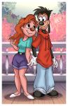  anthro beauty_mark canine clothing disney duo female gloves goof_troop hair hand_holding long_hair male male/female mammal max_goof romantic_couple roxanne_(goof_troop) smile thweatted 
