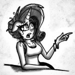  2018 alternate_form anthro anthrofied arandomperson44 bra clothed clothing equine female friendship_is_magic hair horn makeup mammal my_little_pony rarity_(mlp) simple_background solo underwear white_background 