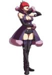  alternate_costume breasts cleavage cleavage_cutout elbow_gloves gloves hair_over_eyes large_breasts long_hair navel official_art ogura_eisuke ojou-sama_pose shermie snk snk_heroines:_tag_team_frenzy solo the_king_of_fighters thighhighs 