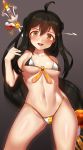  :d ahoge ara_han bikini black_hair blush braid breasts commentary contrapposto elsword english_commentary eyeliner gradient gradient_background hair_ornament hair_stick halterneck long_hair looking_at_viewer low-tied_long_hair makeup medium_breasts micro_bikini navel nt00 open_mouth revision sakra_devanam_(elsword) shiny shiny_skin side_braid sidelocks simple_background smile solo standing string_bikini swimsuit underboob very_long_hair yellow_eyes 