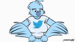  2d_animation animated anthro avian bird censored clothed clothing female jcosneverexisted looking_at_viewer shirt solo topless tweetfur twitter 