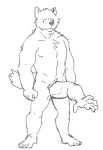  :3 absurd_res anthro biped black_and_white canine chest_tuft dog dot_eyes feet hi_res humor looking_at_viewer male mammal monochrome muscular muscular_male nude penis royalsobatya simple_background sketch smile solo standing tuft unusual_penis what what_has_science_done white_background 