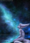  anthro canine fennec fox fur invalid_tag male mammal milo_nettle night niveus_(character) nude raft reflection sky solo star water white_fur 
