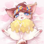  1girl blue_eyes cat cat_busters cheerleader furry mizuki_kotora open_mouth pussy solo uncensored 