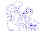  2018 4_fingers 5_fingers anthro bedroom_eyes breasts callie_briggs cartoon_network cleavage clothed clothing crossover daughter dress family_photo fangs father female gumball_watterson hair half-closed_eyes jegc long_hair looking_at_viewer male meme monochrome monster mother offspring parent pose seductive son swat_kats the_amazing_world_of_gumball v_sign young 