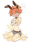  animal_ears ano_hito_no_i_ni_wa_boku_ga_tarinai blush boxer_briefs bunny_boy bunny_day bunny_ears bunny_tail covering covering_chest dated detached_collar embarrassed fake_animal_ears fake_tail funatsugi_makie grey_briefs honey_day inuzumi looking_at_viewer male_focus male_underwear orange_hair signature simple_background sitting solo tail underwear underwear_only wariza wavy_mouth white_background wrist_cuffs yellow_eyes 