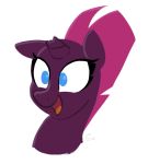  2018 broken_horn equine female feral hair horn mammal my_little_pony my_little_pony_the_movie open_mouth selenophile simple_background solo tempest_shadow_(mlp) unicorn white_background 