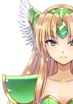  absurdres alice360 blonde_hair blue_eyes closed_mouth collarbone eyebrows_visible_through_hair forehead_jewel highres long_hair looking_at_viewer pauldrons riesz seiken_densetsu seiken_densetsu_3 simple_background smile solo straight_hair upper_body white_background 