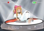  1girl barefoot bound captured female helpless hogtie pokemon pokemon_(anime) pokemon_xy_(anime) recording serena_(pokemon) soles solo tagme tied_up viewfinder 