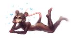  &lt;3 2018 ambiguous_gender anthro ear_piercing hair invalid_tag lostgoose lying mammal marsupial nude on_front opossum piercing simple_background solo 