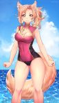  bianca_doherty breasts canine_humanoid clothed clothing female fully_clothed iwbitu looking_at_viewer smile solo standing swimsuit thick_thighs 