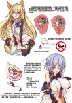  black_gloves black_legwear blonde_hair blue_eyes blush breasts chinese convenient_arm convenient_censoring cross-section diagram dog_ears egg egg_laying g41_(girls_frontline) girls_frontline gloves hair_over_one_eye headphones headphones_around_neck heterochromia highres instructions kneeling large_breasts long_hair low-tied_long_hair mechanical_arms mismatched_legwear navel no_pants open_mouth panties panty_pull purple_hair pussy pussy_juice red_eyes red_ribbon ribbon shirt short_hair small_breasts stmaster tears thighhighs thompson_submachine_gun_(girls_frontline) translated twintails underwear white_legwear white_panties white_shirt 