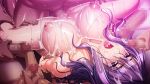  breasts food game_cg group_sex huge_breasts open_mouth purple_hair tagme waffle 