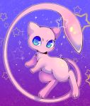  2017 3_fingers 3_toes absurd_res ambiguous_gender anthro biped blue_background blue_eyes digital_drawing_(artwork) digital_media_(artwork) digitigrade featureless_crotch feline floating flufflix full-length_portrait gradient_background hi_res legendary_pok&eacute;mon lighting long_tail looking_aside looking_away mammal mew nintendo nude pink_body pink_tail pok&eacute;mon pok&eacute;mon_(species) portrait purple_background shadow simple_background solo sparkle star suspended_in_midair toes toony video_games 