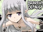  aerie_(bravely_default) bangs bare_shoulders bent_over blunt_bangs bravely_default:_flying_fairy bravely_default_(series) breasts butterfly_wings closed_mouth collarbone copyright_name dress eyebrows_visible_through_hair eyes_visible_through_hair fairy flat_chest green_wings karasuma_wataru long_hair looking_at_viewer pointy_ears purple_eyes refance silver_hair small_breasts smile solo strapless strapless_dress thigh_gap white_dress wings 