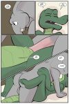  2018 abdominal_bulge alligator angie_(study_partners) anthro balls butt close-up comic crocodilian duo elephant english_text eyes_closed fangs female lying male male/female mammal missionary_position on_back open_mouth penetration penis ragdoll_(study_partners) reptile scalie sex speech_bubble spread_legs spreading study_partners teeth text thunderouserections vaginal vaginal_penetration young 
