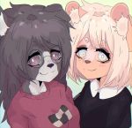  border_collie canid canine canis close-up collie cosplay domestic_dog duo eyewear foggy_(character) glasses lua mammal mephitid nena_(artist) skunk yume_nikki 