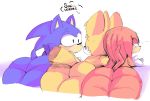  big_butt butt canine echidna elchilenito eye_contact fox hedgehog knuckles_the_echidna looking_away lying male male/male mammal miles_prower monotreme sonic_(series) sonic_mania sonic_the_hedgehog text video_games 