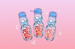  bottle drink gradient gradient_background heart meyoco no_humans original pink pink_background ramune 