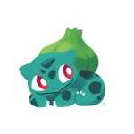 2017 3_toes ambiguous_gender bulbasaur claws digital_drawing_(artwork) digital_media_(artwork) feral flora_fauna front_view full-length_portrait green_skin green_spots happy looking_aside looking_away lying nintendo on_front plant pok&eacute;mon pok&eacute;mon_(species) portrait quadruped red_eyes scalie simple_background smile solo spots spotted_skin theriaque toe_claws toes toony video_games white_background white_claws 